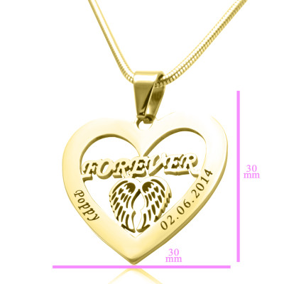 Personalised Angel in My Heart Necklace - 18ct Gold Plated - AMAZINGNECKLACE.COM