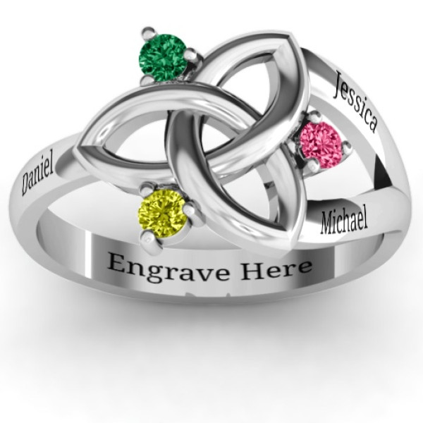 Siobhán Celtic Knot Personalised Ring - AMAZINGNECKLACE.COM
