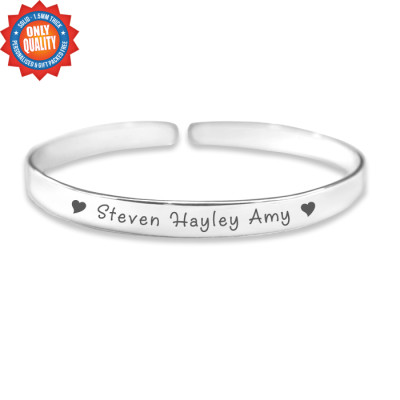 Personalised 8mm Endless Bangle - 925 Sterling Silver - AMAZINGNECKLACE.COM
