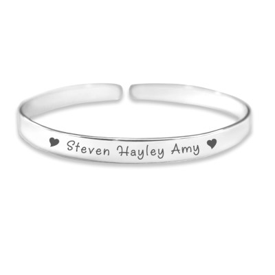 Personalised 8mm Endless Bangle - 925 Sterling Silver - AMAZINGNECKLACE.COM