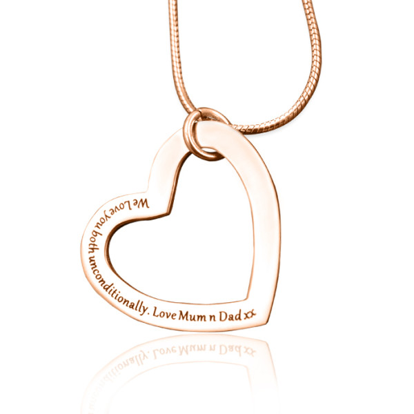 Personalised Always in My Heart Necklace - 18ct  Rose Gold Plated - AMAZINGNECKLACE.COM