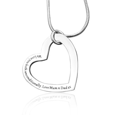 Personalised Always in My Heart Necklace - Sterling Silver - AMAZINGNECKLACE.COM
