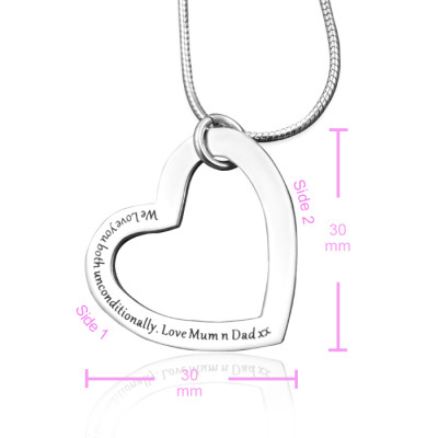 Personalised Always in My Heart Necklace - Sterling Silver - AMAZINGNECKLACE.COM