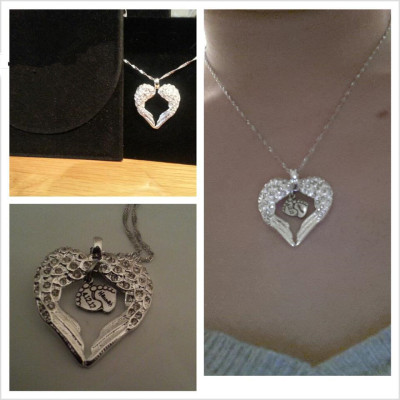 Personalised Angels Heart - Sterling Silver - AMAZINGNECKLACE.COM