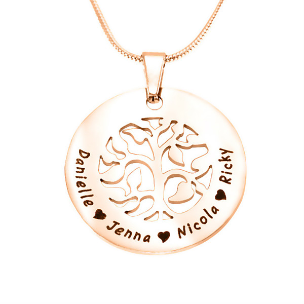Personalised BFS Family Tree Necklace - 18ct Rose Gold Plated - AMAZINGNECKLACE.COM