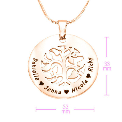 Personalised BFS Family Tree Necklace - 18ct Rose Gold Plated - AMAZINGNECKLACE.COM