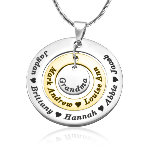 Personalised Circles of Love Necklace - TWO TONE - Gold  Silver - AMAZINGNECKLACE.COM