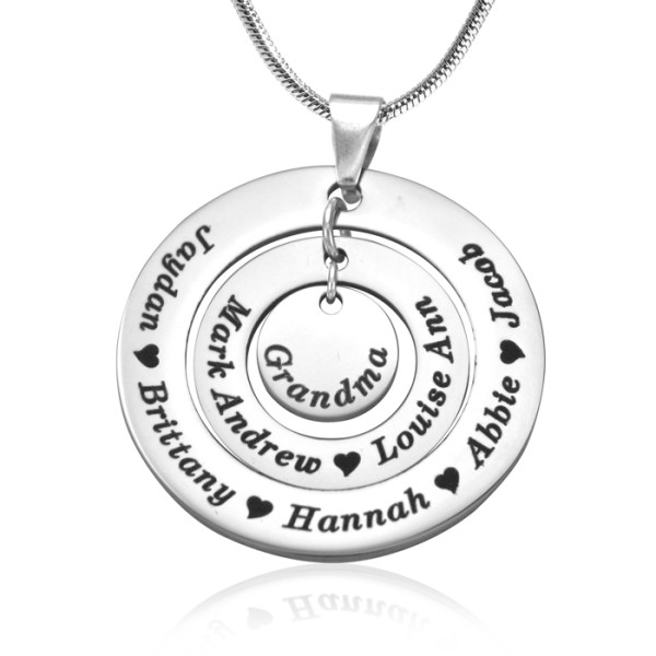 Personalised Circles of Love Necklace - Silver - AMAZINGNECKLACE.COM