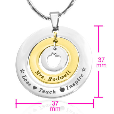 Personalised Circles of Love Necklace Teacher - TWO TONE - Gold  Silver - AMAZINGNECKLACE.COM
