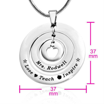 Personalised Circles of Love Necklace Teacher - Sterling Silver - AMAZINGNECKLACE.COM