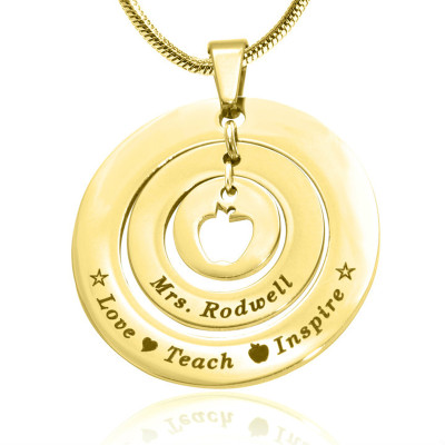 Personalised Circles of Love Necklace Teacher - 18ct GOLD Plated - AMAZINGNECKLACE.COM