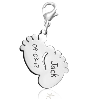 Personalised Feet Charm 12mm With Clasp - AMAZINGNECKLACE.COM