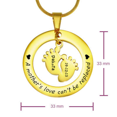Personalised Cant Be Replaced Necklace - Single Feet 18mm - 18ct Gold Plated - AMAZINGNECKLACE.COM