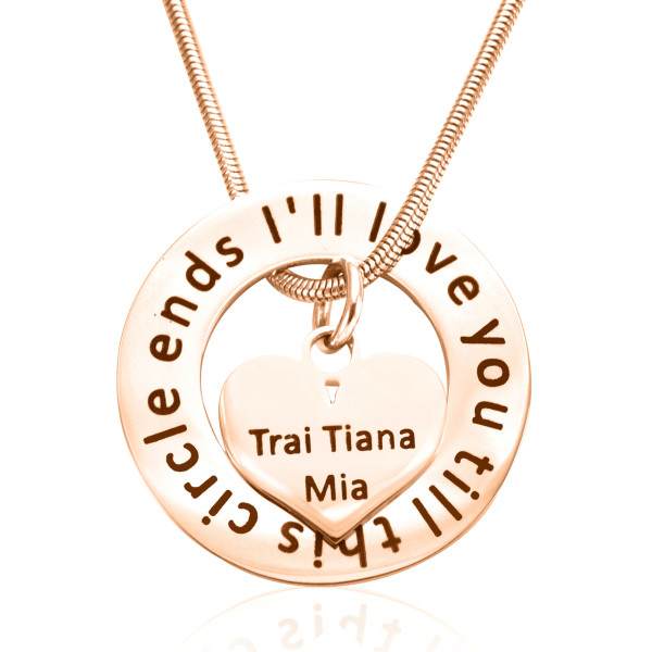 Personalised Circle My Heart Necklace - 18ct Rose Gold Plated - AMAZINGNECKLACE.COM
