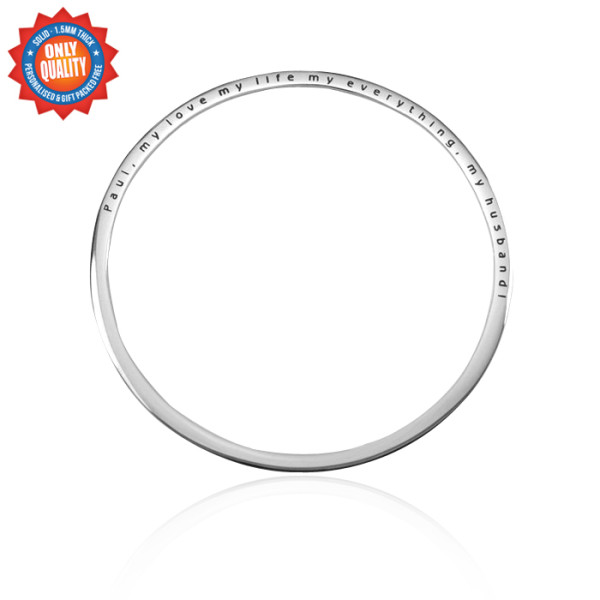 Personalised Classic Bangle - Sterling Silver - AMAZINGNECKLACE.COM