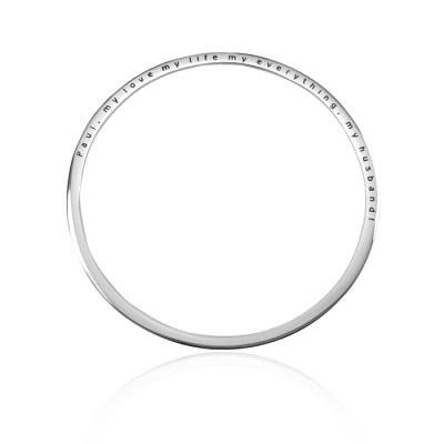 Personalised Classic Bangle - Sterling Silver - AMAZINGNECKLACE.COM