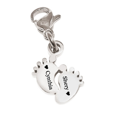 Personalised Feet Charm 12mm With Clasp - AMAZINGNECKLACE.COM