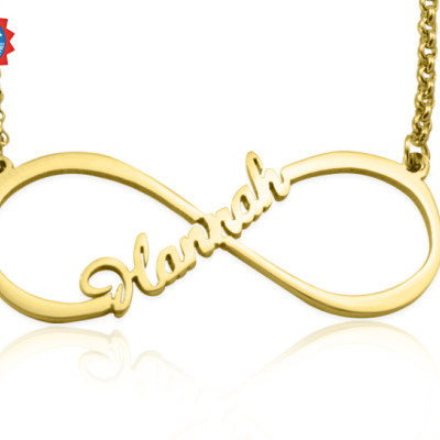 Personalised Single Infinity Name Necklace - 18ct Gold Plated - AMAZINGNECKLACE.COM