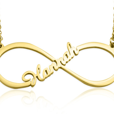 Personalised Single Infinity Name Necklace - 18ct Gold Plated - AMAZINGNECKLACE.COM