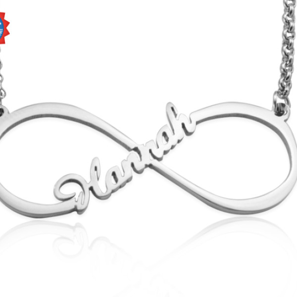 Personalised Single Infinity Name Necklace - Sterling Silver - AMAZINGNECKLACE.COM