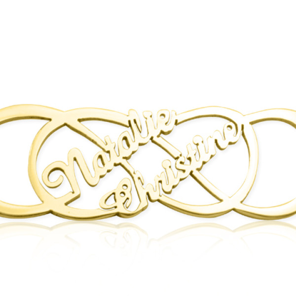 Personalised Infinity X Infinity Name Necklace - 18ct Gold Plated - AMAZINGNECKLACE.COM