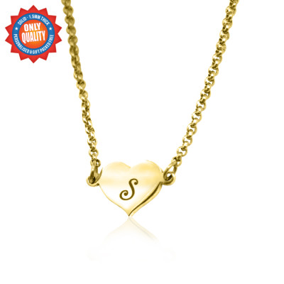Personalised Precious Heart - 18ct Gold Plated - AMAZINGNECKLACE.COM