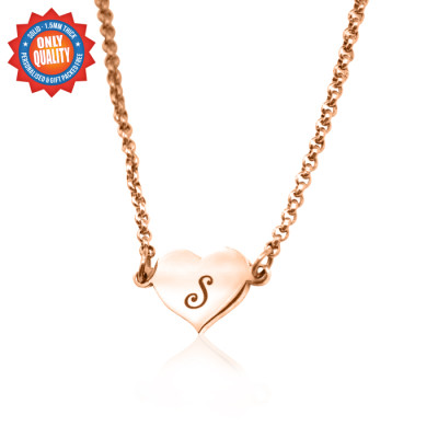 Personalised Precious Heart - 18ct Rose Gold Plated - AMAZINGNECKLACE.COM