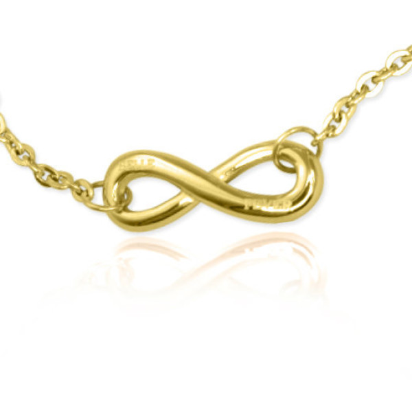 Personalised Classic  Infinity Bracelet/Anklet - 18ct Gold Plated - AMAZINGNECKLACE.COM