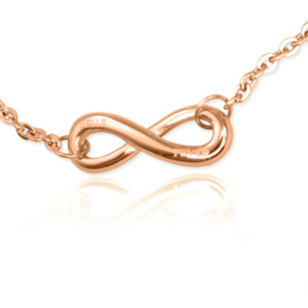 Personalised Classic  Infinity Bracelet/Anklet - 18ct Rose Gold Plated - AMAZINGNECKLACE.COM