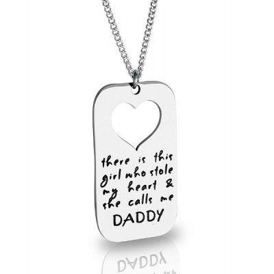 Personalised Dog Tag - Stolen Heart - Two Necklaces - Silver - AMAZINGNECKLACE.COM
