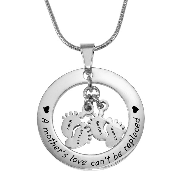 Personalised Cant Be Replaced Necklace - Double Feet 12mm - AMAZINGNECKLACE.COM