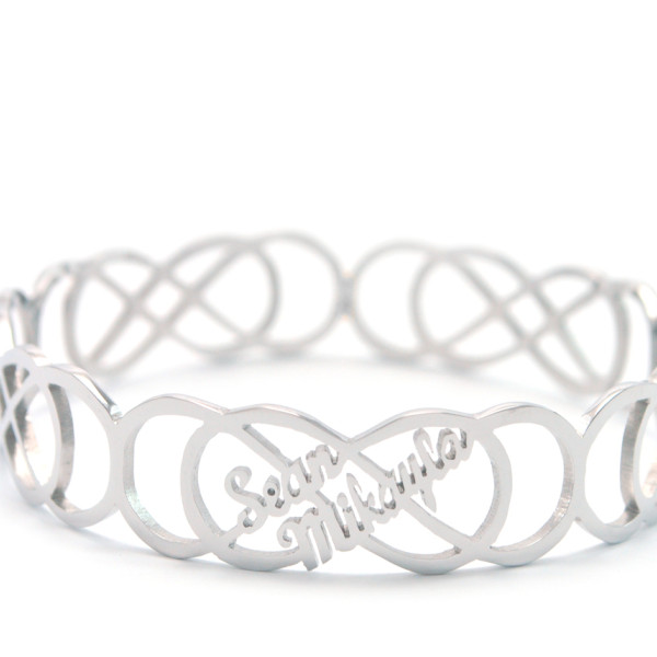 Personalised Endless Double Infinity Bangles - AMAZINGNECKLACE.COM