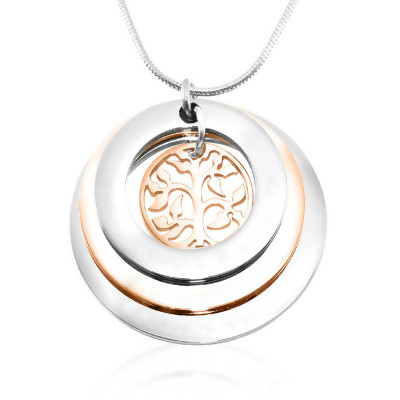 Personalised Family Triple Love - Two Tone - Rose Gold n Silver - AMAZINGNECKLACE.COM