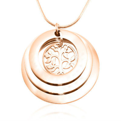 Personalised Family Triple Love - 18ct Rose Gold Plated - AMAZINGNECKLACE.COM