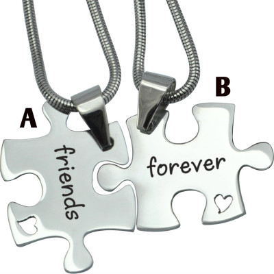 Personalised Forever Friends Puzzle Two Necklaces - AMAZINGNECKLACE.COM