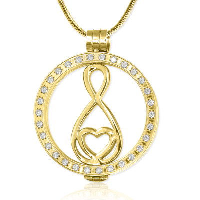 Personalised Gold Diamonte Necklace with 18ct Gold Plated Infinity - AMAZINGNECKLACE.COM