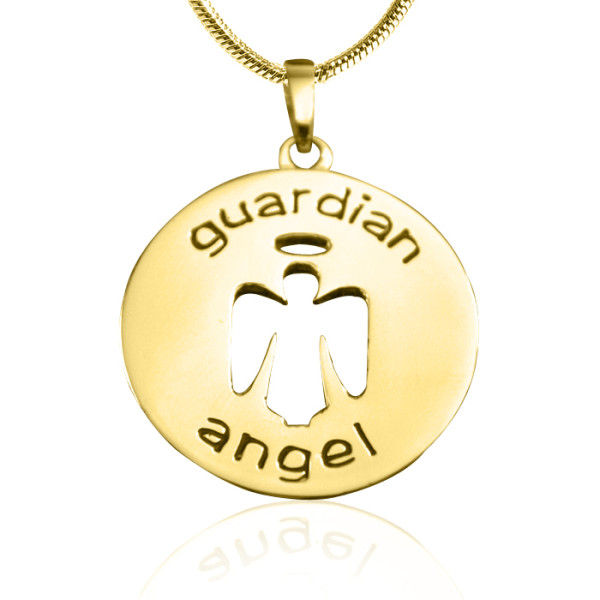 Personalised Guardian Angel Necklace 1 - 18ct Gold Plated - AMAZINGNECKLACE.COM