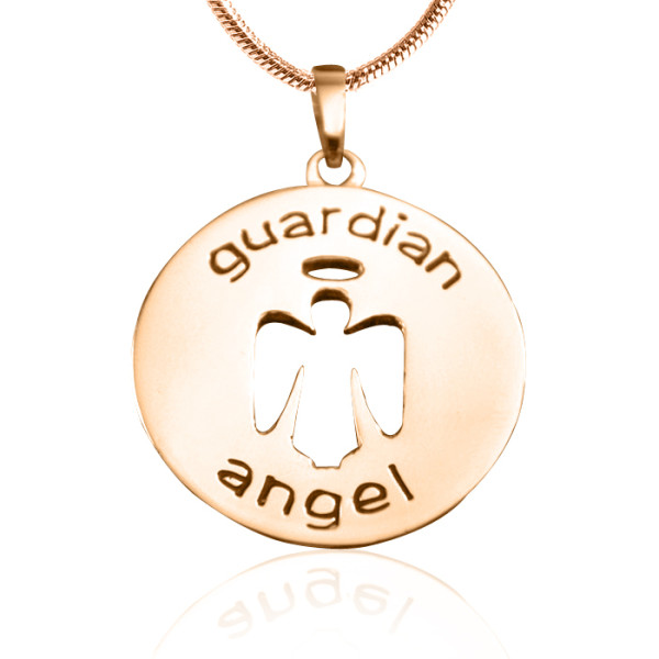 Personalised Guardian Angel Necklace 1 - 18ct Rose Gold Plated - AMAZINGNECKLACE.COM