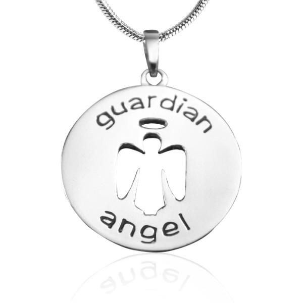 Personalised Guardian Angel Necklace 1 - Sterling Silver - AMAZINGNECKLACE.COM