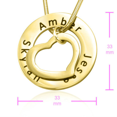 Personalised Heart Washer Necklace - 18ct GOLD Plated - AMAZINGNECKLACE.COM