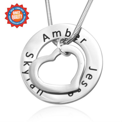 Personalised Heart Washer Necklace - AMAZINGNECKLACE.COM