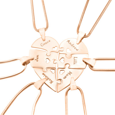 Personalised Hexa Heart Puzzle Necklace - AMAZINGNECKLACE.COM