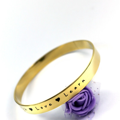 Personalised 8mm Endless Bangle - 18ct Gold Plated - AMAZINGNECKLACE.COM