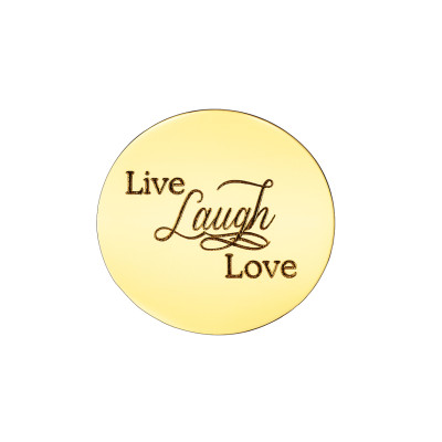 Personalised Live Laugh Love Disc - Dream Locket - AMAZINGNECKLACE.COM