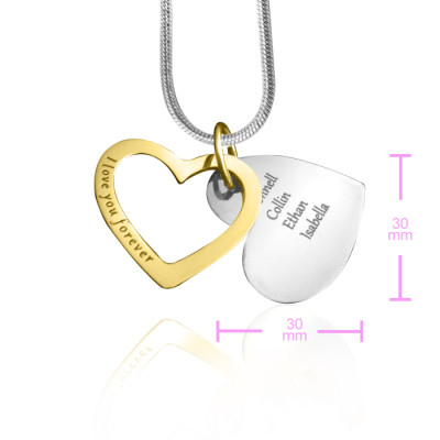 Personalised Love Forever Necklace - Two Tone - Gold  Silver - AMAZINGNECKLACE.COM