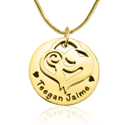 Personalised Mother's Disc Single Necklace - 18ct Gold Plated - AMAZINGNECKLACE.COM