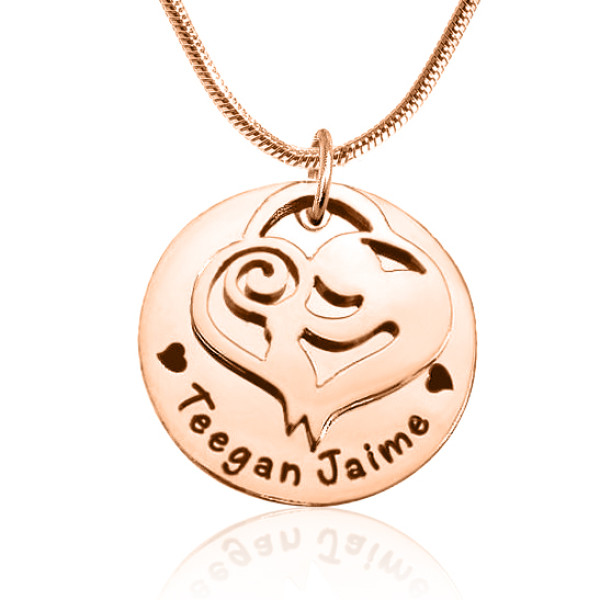 Personalised Mother's Disc Single Necklace - 18ct Rose Gold Plated - AMAZINGNECKLACE.COM