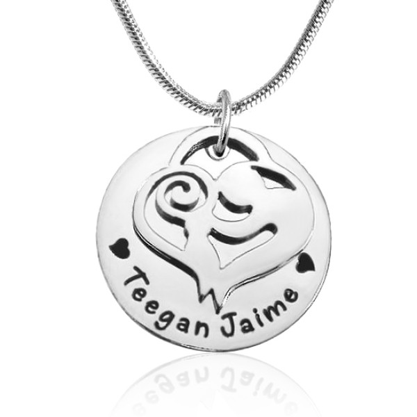 Personalised Mother's Disc Single Necklace - Sterling Silver - AMAZINGNECKLACE.COM