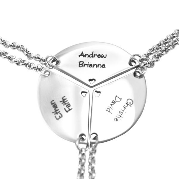 Personalised Meet at the Heart Triple - Three Personalised Necklaces - AMAZINGNECKLACE.COM