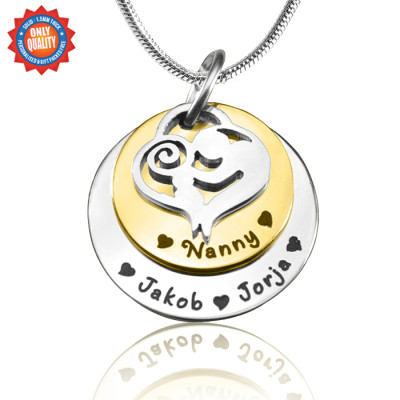 Personalised Mother's Disc Double Necklace - Two Tone - Gold  Silver - AMAZINGNECKLACE.COM
